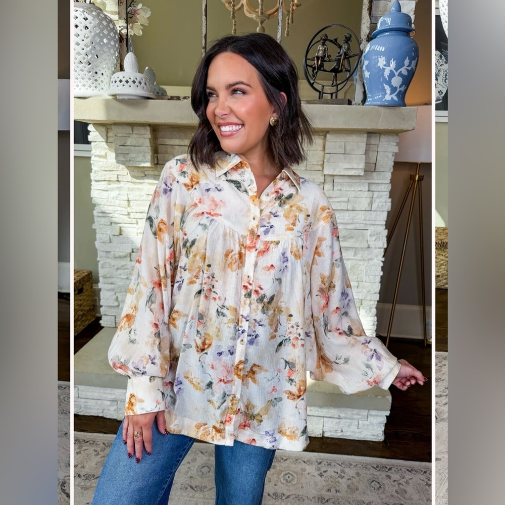 Chic Floral Long Sleeve Blouse